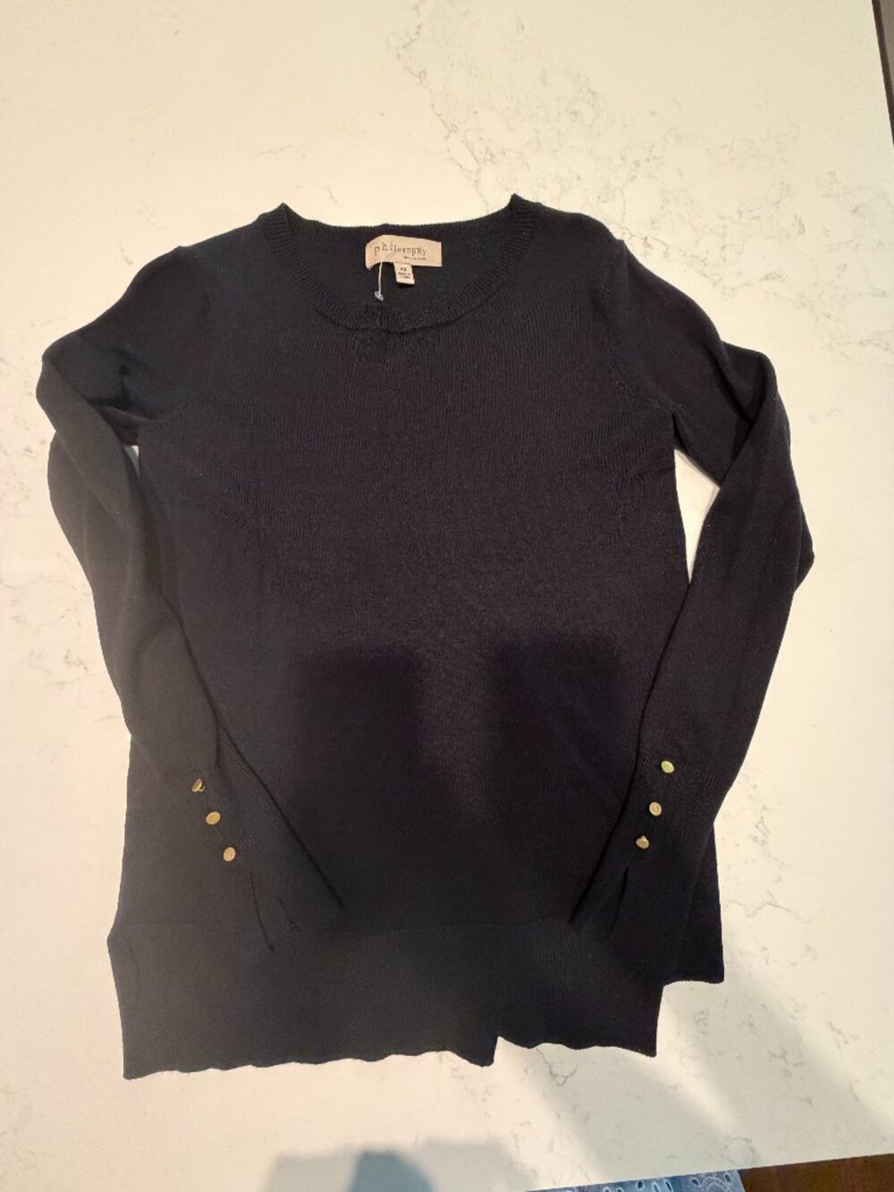 Philosophy Womens XS sweater with button sleeve